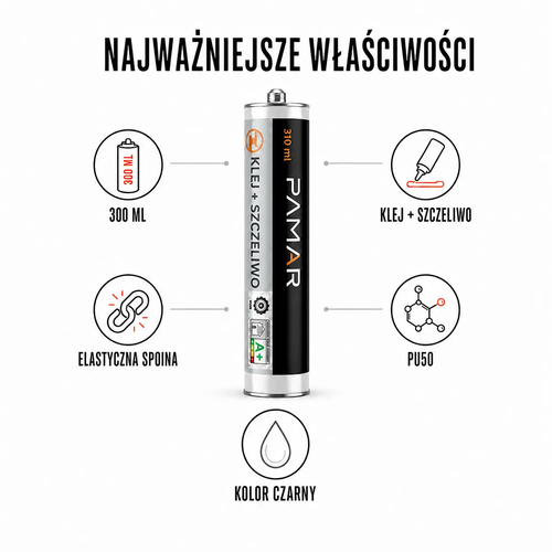 PAMAR KLEJ + SZCZELIWO PU50 CZARNY 300ml 3