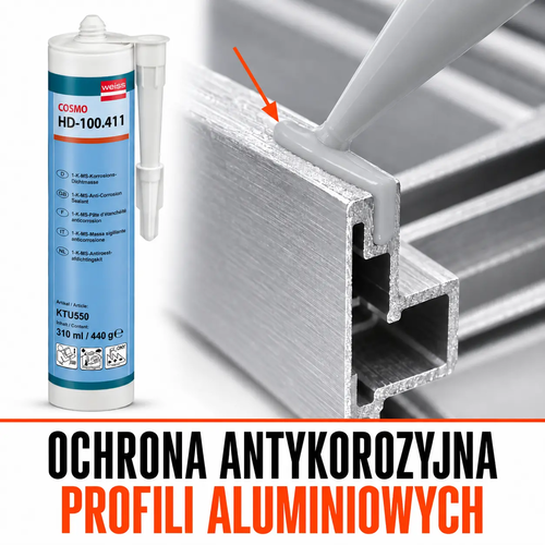 Ochrona antykorozyjna profili aluminiowych – szary COSMO HD-100.411