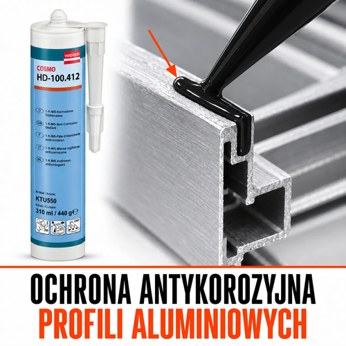 Ochrona antykorozyjna profili aluminiowych – czarny COSMO HD-100.412