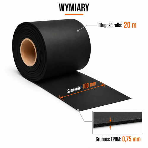 FARTUCH EPDM 0,75 x 100mm x 20 mb