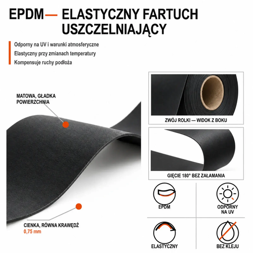 FARTUCH EPDM 0,75 x 600mm x 20 mb