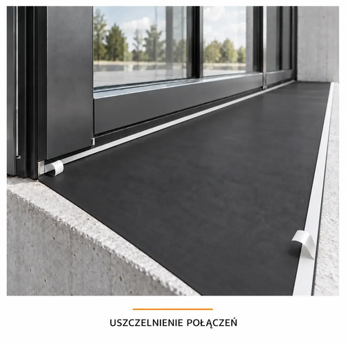 Fartuch EPDM z dwoma paskami butylu 15 mm — przykład zastosowania przy uszczelnianiu połączenia