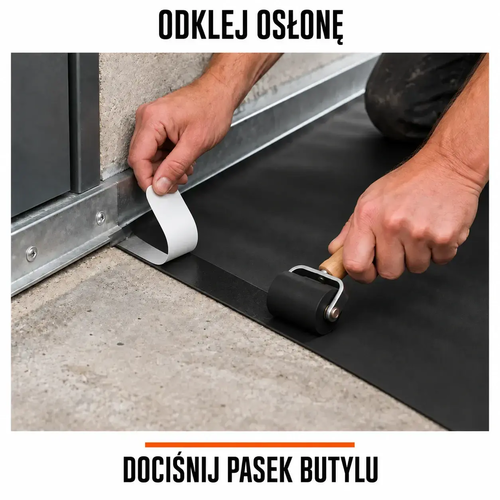 FARTUCH EPDM Z PASKIEM BUTYLU 30mm 0,75 x 250mm x 20 mb