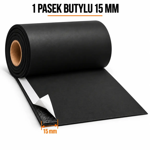 FARTUCH EPDM Z PASKIEM BUTYLU 15mm 0,75 x 350 mm x 20 mb