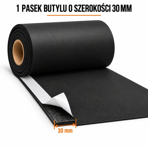 FARTUCH EPDM Z PASKIEM BUTYLU 30mm 0,75 x 350mm x 20 mb