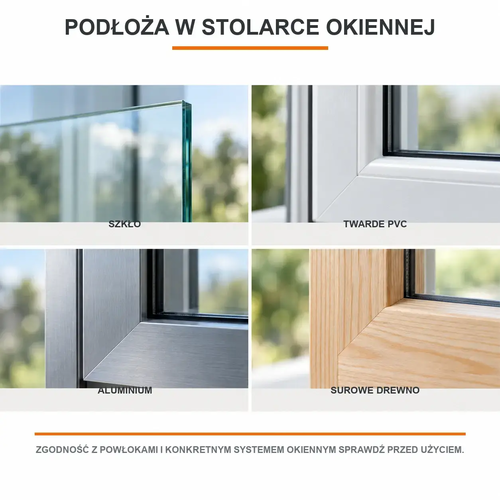 Szkło, twarde PVC, aluminium i surowe drewno pokazane przy zastosowaniu TYTAN Industry O34.