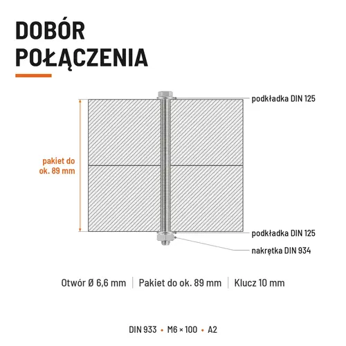 Śruba sześciokątna DIN 933 M6x100 pełny gwint A2 nierdzewna