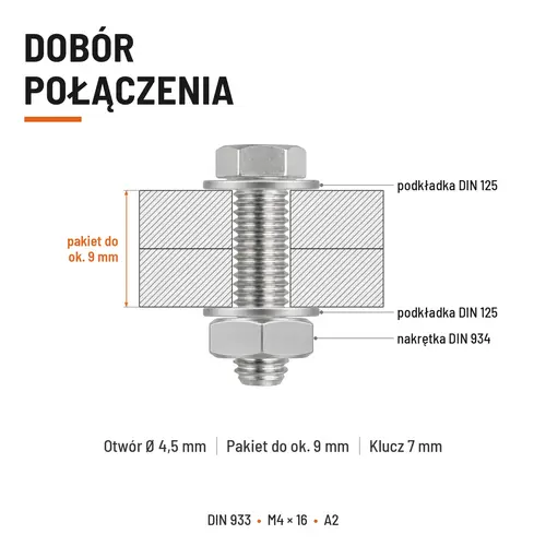 ŚRUBA SZEŚCIOKĄTNA DIN 933 M4X16 STAL NIERDZEWNA A2