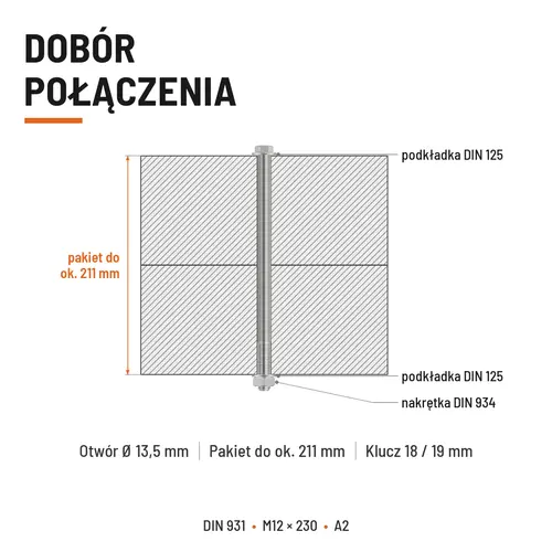 ŚRUBA SZEŚCIOKĄTNA DIN 931 M12x230 A2