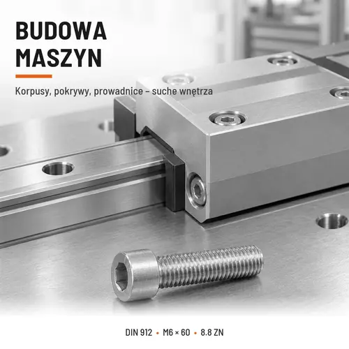 ŚRUBA IMBUSOWA DIN 912 M6X60 KLASA 8.8 OCYNK GALWANICZNY