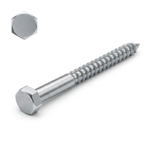 WKRĘT DO DREWNA DIN 571 12X140 Z ŁBEM SZEŚCIOKĄTNYM OCYNK GALWANICZNY 1